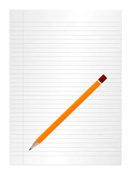Sheet and pencil 2 Illustrazione stock