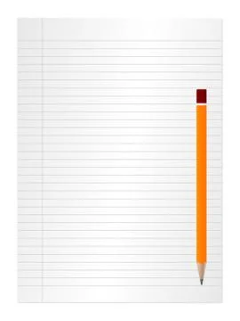 Sheet and pencil Stock Illustration