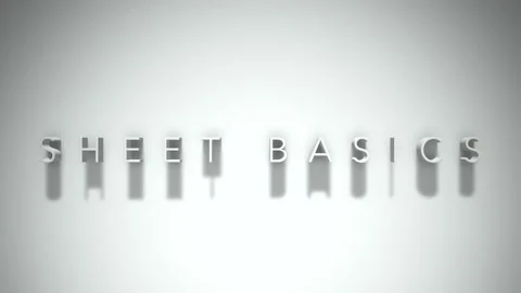 Sheet basics 3D title animation white text on a white background Stock Footage 299646938