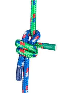 Sheet Bend Knot on white Stock Photos