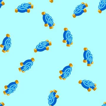 Sheet bend nautical knot isometric icon seamless pattern Stock Illustration