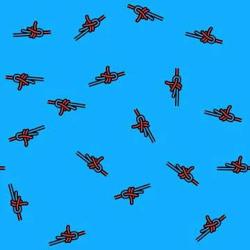 Sheet bend nautical knot vector seamless pattern Illustrazione stock