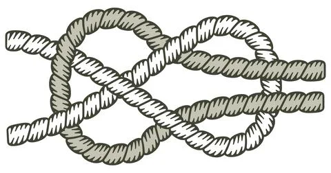 Sheet bend, rope with fill Illustrazione stock