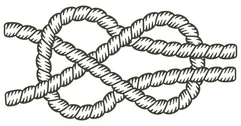 Sheet bend, rope unfilled Stock Illustration