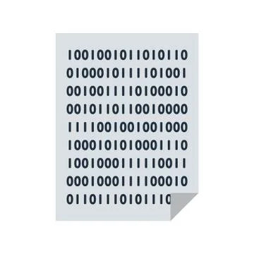 Sheet With Binary Code Icon Stock Illustration