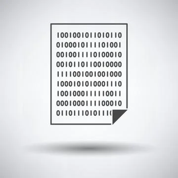 Sheet With Binary Code Icon Stock Illustration