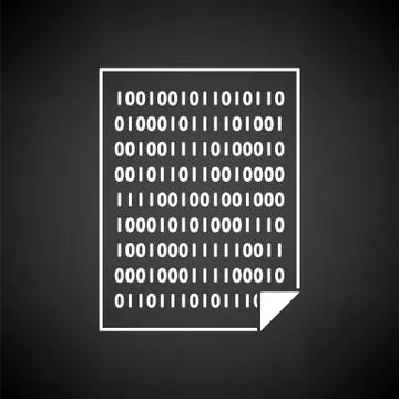 Sheet With Binary Code Icon Stock Illustration