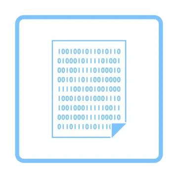 Sheet With Binary Code Icon Stock Illustration