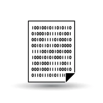 Sheet With Binary Code Icon Illustrazione stock