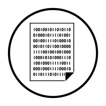 Sheet With Binary Code Icon Stock Illustration
