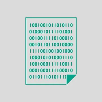 Sheet With Binary Code Icon Stock Illustration