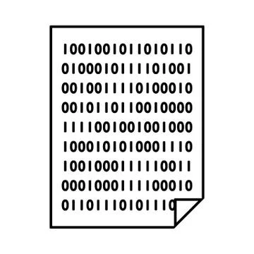 Sheet With Binary Code Icon Stock Illustration