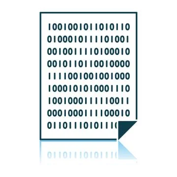 Sheet With Binary Code Icon Stock Illustration