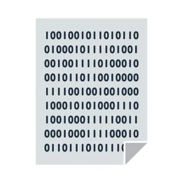 Sheet With Binary Code Icon Stock Illustration