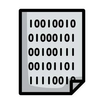 Sheet With Binary Code Icon Illustrazione stock