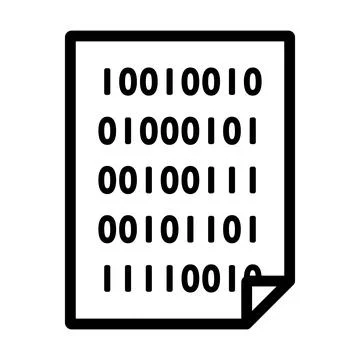 Sheet With Binary Code Icon Stock Illustration