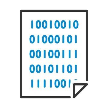 Sheet With Binary Code Icon Stock Illustration