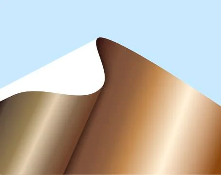 Sheet of bronze paper with a curl Stock Illustration
