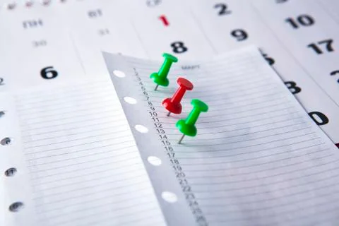 Sheet of a calendar with point Stock Photos