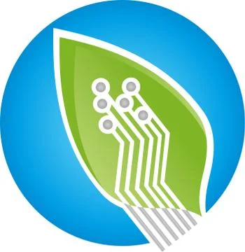 Sheet, Chip, Circuit Board, Green IT Logo Stock Illustration