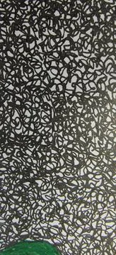 Sheet with circular pattern done in ink background Stock Photos