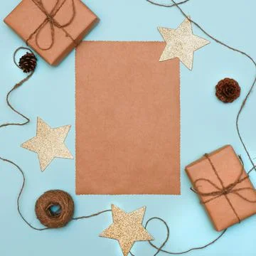 A sheet of craft paper, text space, top view Stock Photos