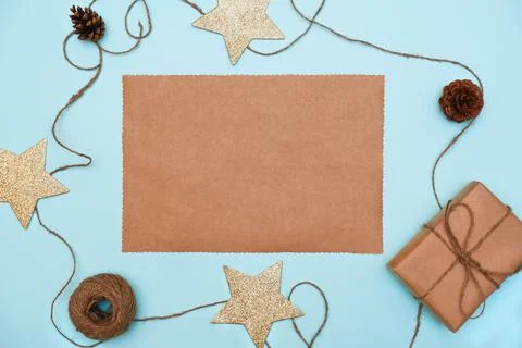 A sheet of craft paper, text space, top view Stock Photos