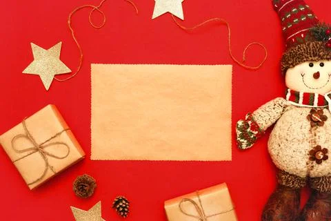 A sheet of craft paper, text space, top view Stock Photos