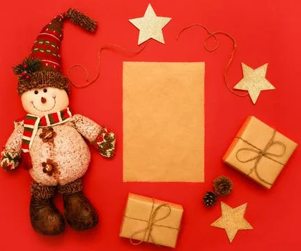 A sheet of craft paper, text space, top view Stock Photos