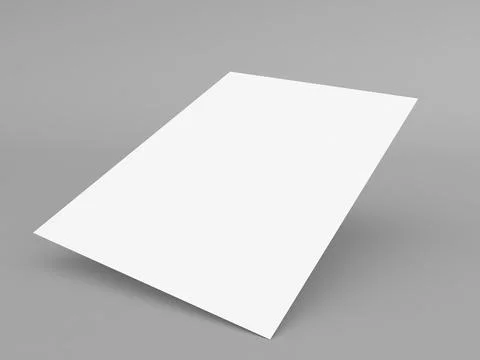 A sheet of curved A4 paper on a gray background. Stock Illustration