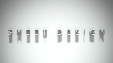 Sheet design 3D title animation white text on a white background Stock Footage 299646947