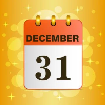 Sheet Desktop calendar on a yellow background Stock Illustration