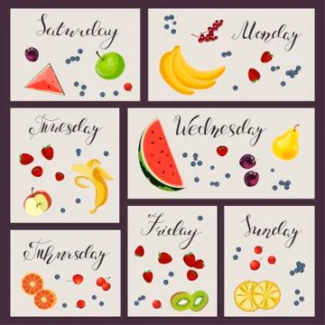 Sheet of diet plan Stock Illustration