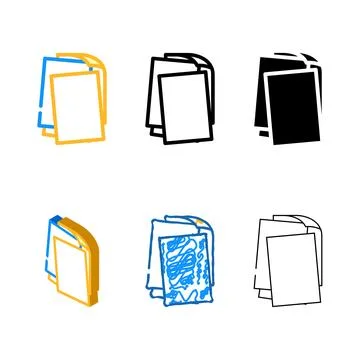 Sheet document designs paper color icon vector Stock Illustration