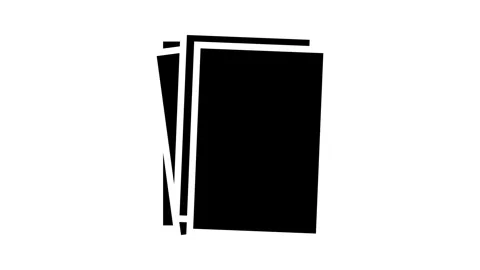 Sheet document paper glyph icon animation Stock Footage 326157986