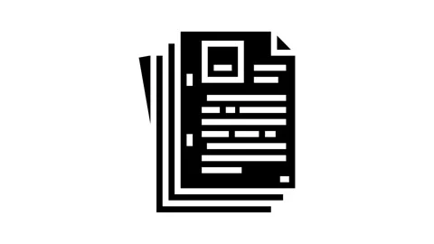 Sheet document paper glyph icon animation Stock Footage 326158271