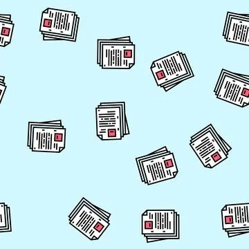 Sheet document paper vector seamless pattern Stock Illustration