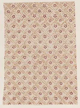 Sheet with dot grid pattern with flowers 19th century Anonymous. Sheet with.. Stock Photos