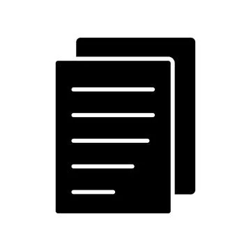 Sheet Fill Icon Symbol Vector. Black Glyph Sheet Icon Stock Illustration