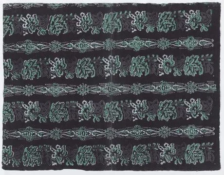 Sheet with four borders with abstract patterns 19th century Anonymous. Shee.. Foto stock