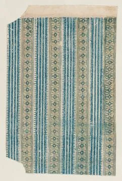 Sheet with four borders with a striped and abstract pattern 19th century An.. Foto stock
