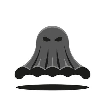 Sheet ghost logo cartoon character illustration, fictional mystical creatur.. Illustrazione stock