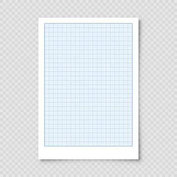 Sheet of graph paper with grid. Millimeter paper texture, geometric pattern 스톡 일러스트