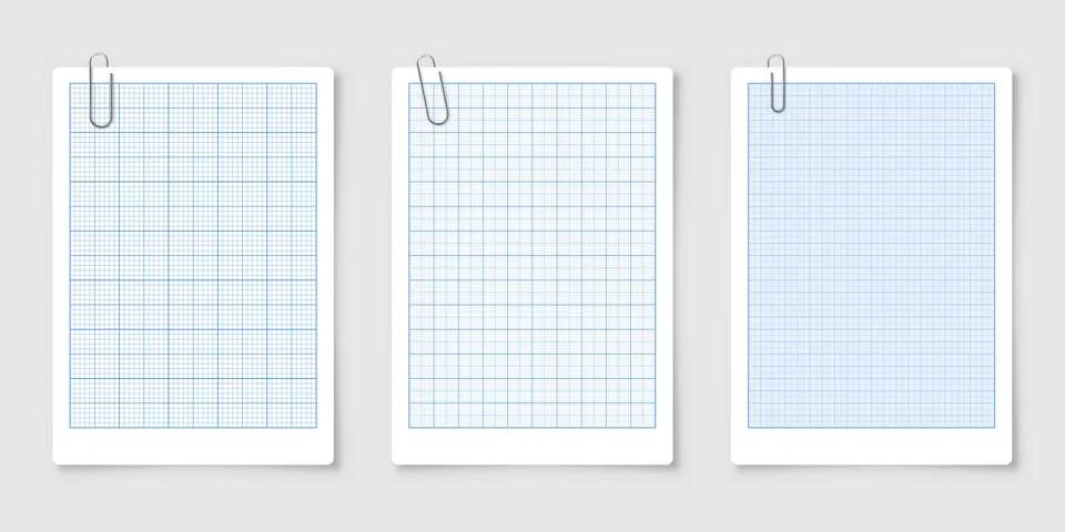 Sheet of graph paper with grid. Millimeter paper texture, geometric pattern Illustrazione stock