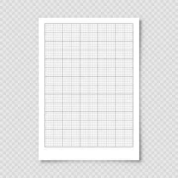Sheet of graph paper with grid. Millimeter paper texture, geometric pattern Illustrazione stock