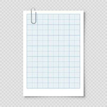Sheet of graph paper with grid. Millimeter paper texture, geometric pattern Stock Illustration