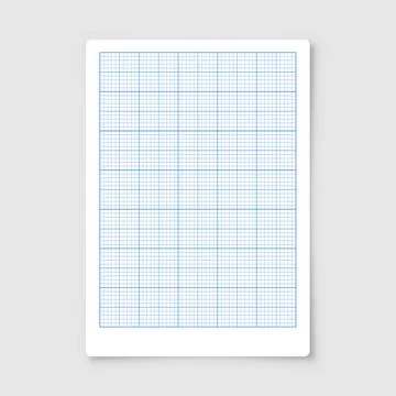 Sheet of graph paper with grid. Millimeter paper texture, geometric pattern Stock Illustration