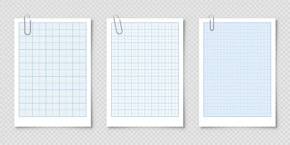 Sheet of graph paper with grid. Millimeter paper texture, geometric pattern Stock Illustration