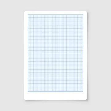 Sheet of graph paper with grid. Millimeter paper texture, geometric pattern Illustrazione stock