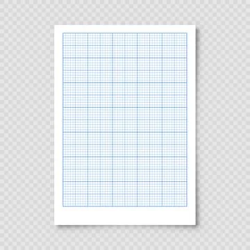 Sheet of graph paper with grid. Millimeter paper texture, geometric pattern Illustrazione stock
